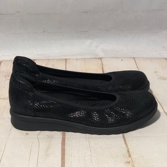 VANELi SPORT WOMEN'S SUEDE SHIMMERY BLACK PATTERN SLIP ON SHOES COMFORT SIZE 7.5 - Picture 6 of 13